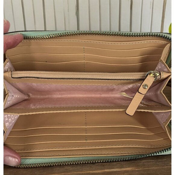 Kate Spade Wellesley Neda Wallet Large Zip Mint Mojito Green Leather WLRU-1153 - Picture 2 of 15